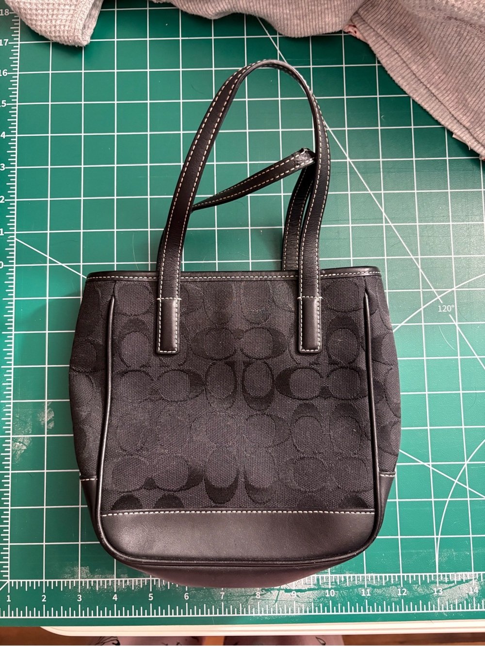 Coach Black Signature Small Shoulder Tote